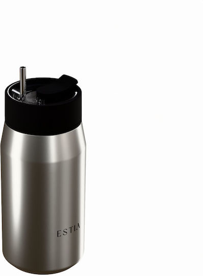 Estia Lens Save The Aegean Thermos Bottle Stainless Steel BPA Free 360ml Brushed with Straw