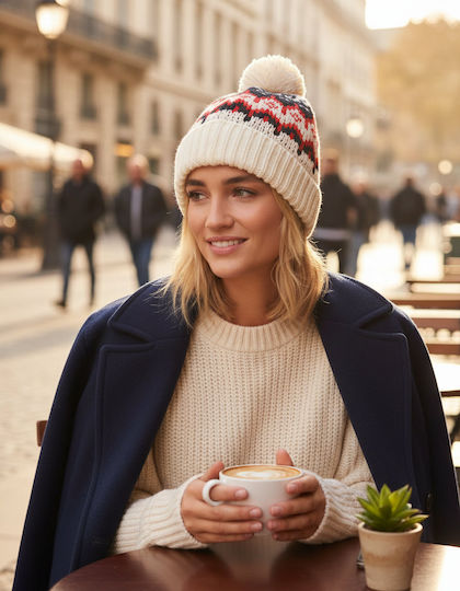 Beanie Unisex Fleece Beanie Knitted in White Colour
