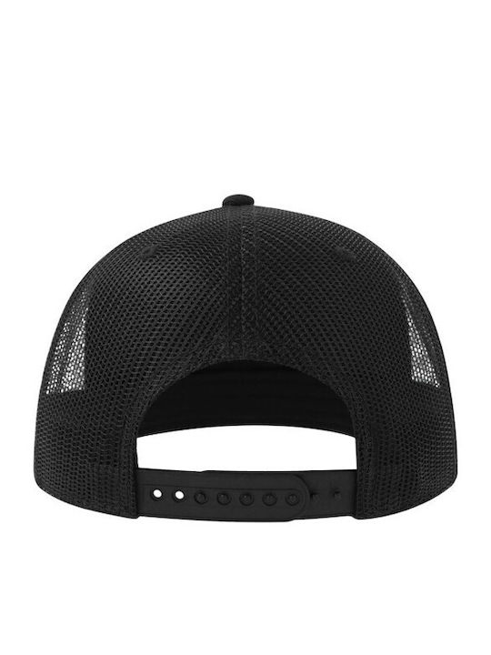 Εξάφυλλο Καπέλο S-snap Atlantis Snapback Δίχτυ Φλατ Γείσο Black Black