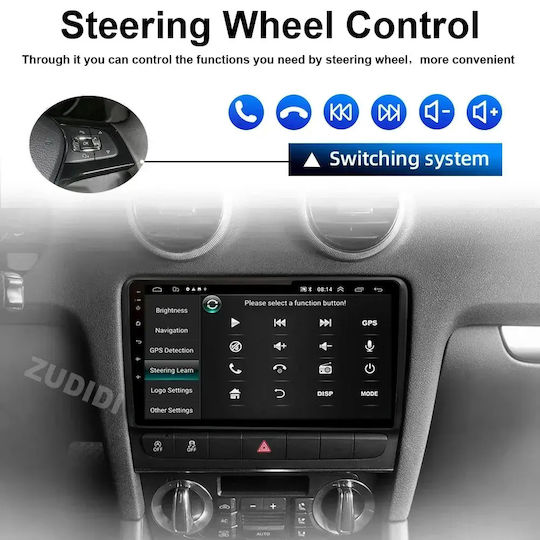Audi A3 2009 Android Multimedia Carplay Androidauto Gps Wi-fi Bluetooth Sη36