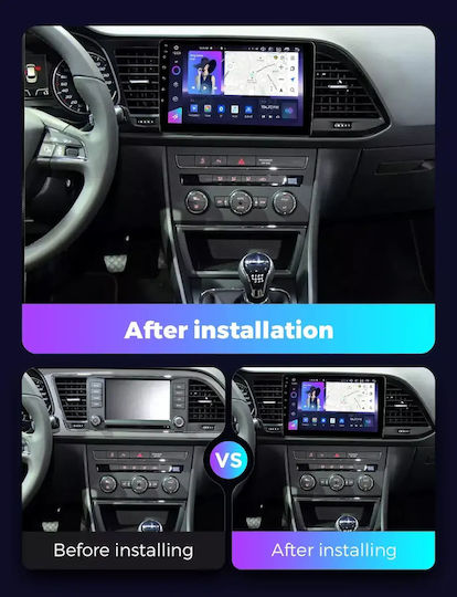 Seατ Leon 2012 Android Multimedia Carplay Androidauto Gps Wi-fi Bluetooth Sh70