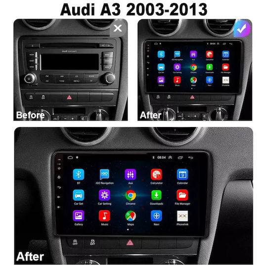 Audi A3 2004 Android Multimedia Carplay Androidauto Gps Wi-fi Bluetooth Sη31