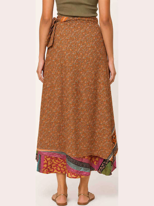 Maxi Women's Skirt Floral Orange