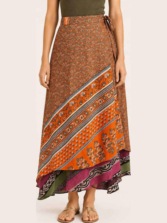 Maxi Women's Skirt Floral Orange