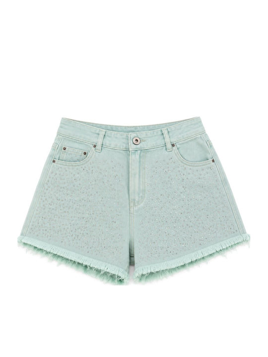 Women's High Waist Jean Shorts Strass Veraman