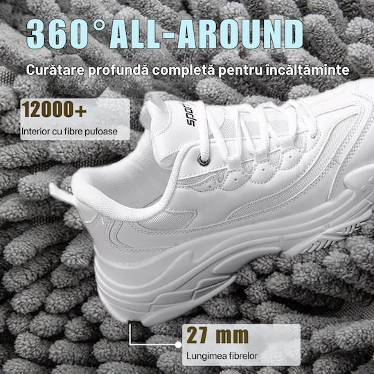 Geantă De Spălat Pantofi Mașină De Spălat Protecție Pantofi Adidași Material Durabil Fermoar Premium Curățare Sigură 39x19 Cm Gri