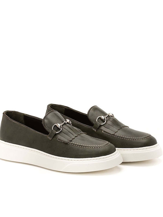 Δερμάτινα Ανδρικά Loafers σε Λευκό Χρώμα