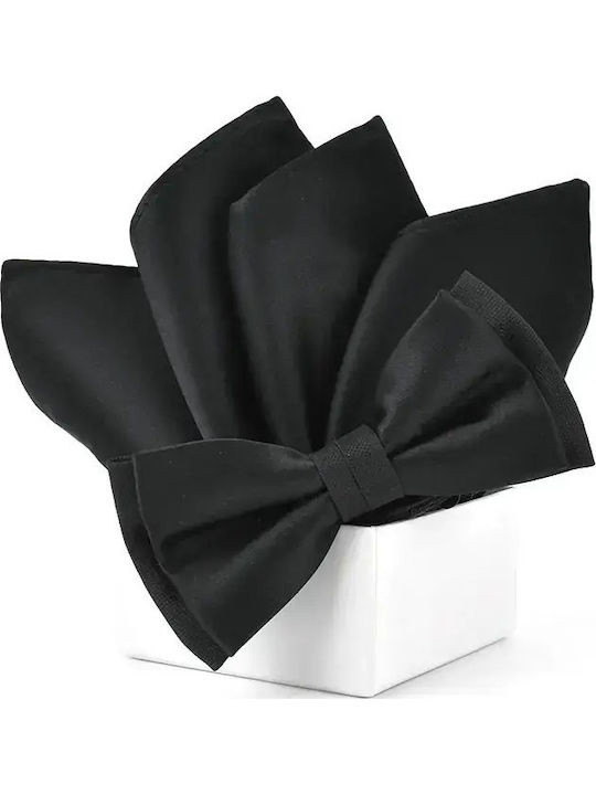 Bow Ties & Pochette Set Stefano & Mario Smp098 Black Stefano & Mario Black