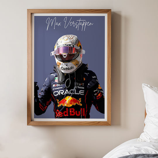 Poster Formula1 Max Verstappen F058 40cm X 50cm Premium Μαύρο Ξύλινο Κάδρο-63049pd156210f55323