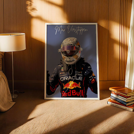 Poster Formula1 Max Verstappen F058 40cm X 50cm Premium Μαύρο Ξύλινο Κάδρο-63049pd156210f55323