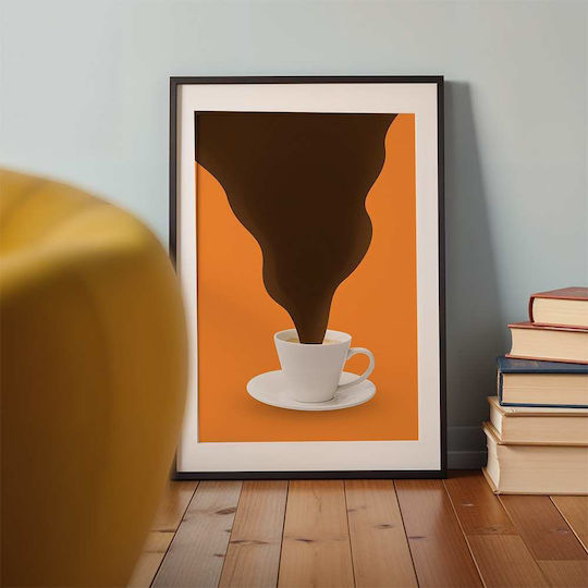 Poster Coffee Cup Pst25358 40cm X 50cm Premium Black Wooden Frame