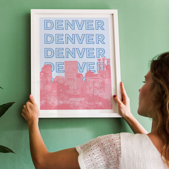Poster Denver Pop Art Pst25519 40cm X 50cm Μαύρη Ξύλινη Κορνίζα-63385pd156103f55321