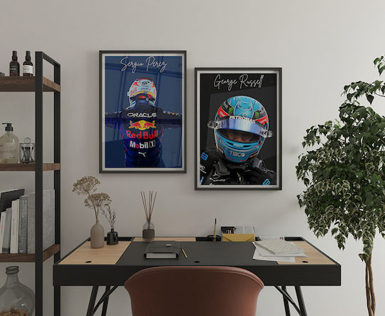 Poster Formula1 Sergio Perez F062 40cm X 50cm Premium Μαύρο Ξύλινο Κάδρο-63053pd156214f55323
