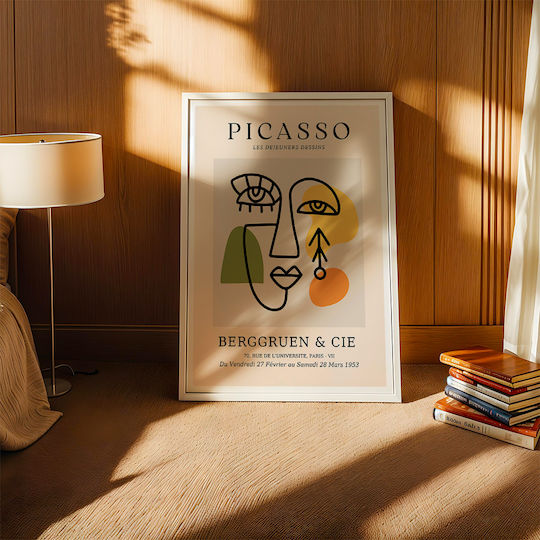 Poster Pablo Picasso Les Dejeurenes Dessins Art244 40cm X 50cm Κορνίζα Καφέ Ξύλου 63772pd156087f63322