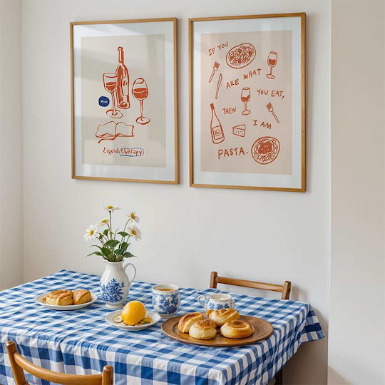 Poster If You Are What You Eat Then I Am Pasta Pst25298 40cm X 50cm Frame Natural Wooden Beige