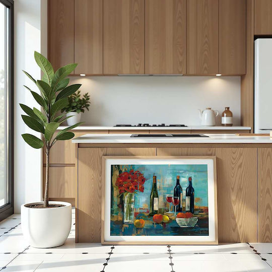 Poster Bottles Wine Flowers & Fruit Pst25322 40cm X 50cm Λευκή Ξύλινη Κορνίζα-62106pd156360f55310
