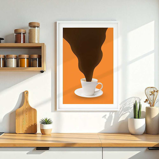 Poster Coffee Cup Pst25358 40cm X 50cm Μαύρη Ξύλινη Κορνίζα-62153pd156341f55321