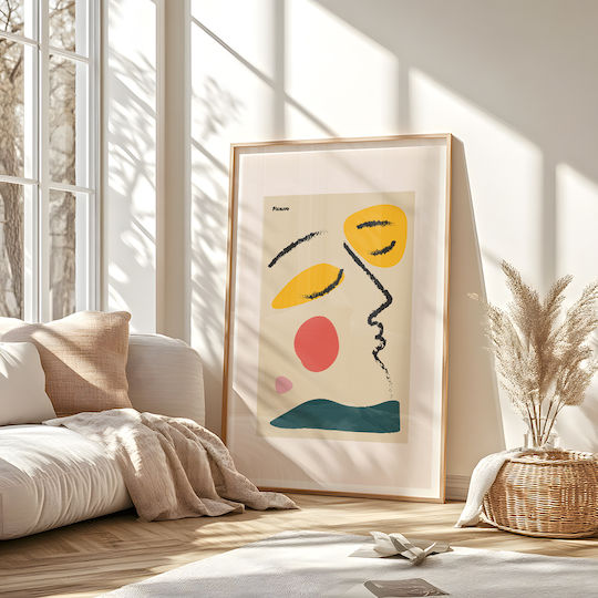 Poster Pablo Picasso Abstract Collage Art236 40cm X 50cm Frame Natural Wooden Beige 63769pd156094f55316