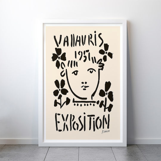 Poster Pablo Picasso Vallauris 1957 Art247 40cm X 50cm Μαύρη Ξύλινη Κορνίζα-63780pd156084f55321