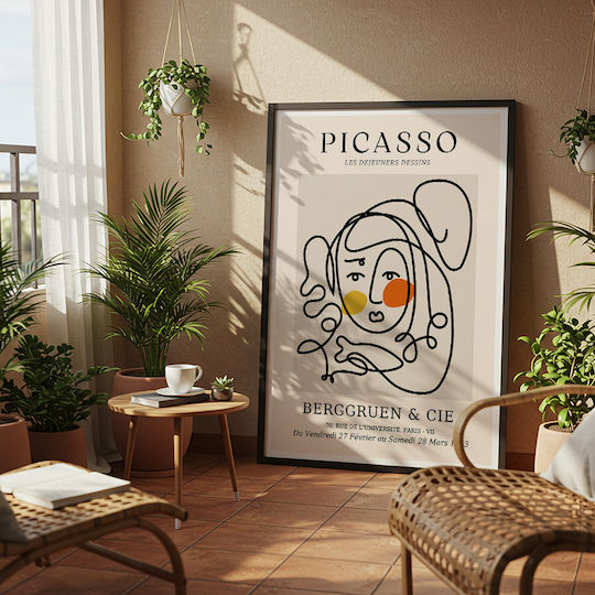 Poster Pablo Picasso Les Dejeurenes Dessins Art239 40cm X 50cm Λευκή Ξύλινη Κορνίζα-63766pd156091f55310
