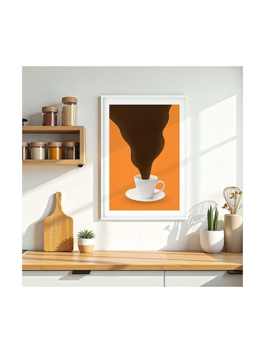 Poster Coffee Cup Pst25358 40cm X 50cm Λευκή Ξύλινη Κορνίζα-62153pd156341f55310