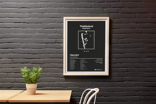 Music Poster Weeknd Trilogy Ms096 40cm X 50cm Brown Wooden Frame