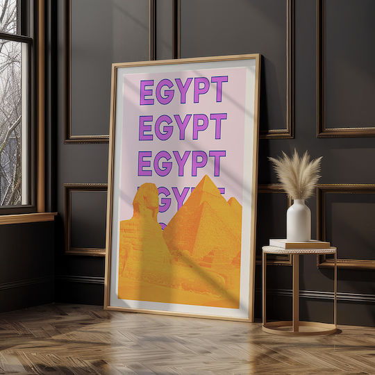 Poster Egypt Pop Art Pst25518 40cm X 50cm Black Wooden Frame