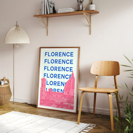 Poster Florence Pop Art Pst25515 40cm X 50cm Κορνίζα Φυσικό Ξύλου Μπεζ 63389pd156107f55316