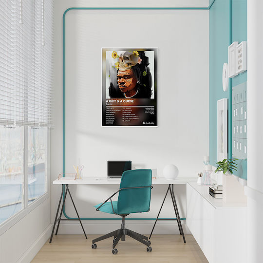 Music Poster Gunna A Gift & A Curse Ms132 40cm X 50cm Premium Μαύρο Ξύλινο Κάδρο-62425pd156295f55323