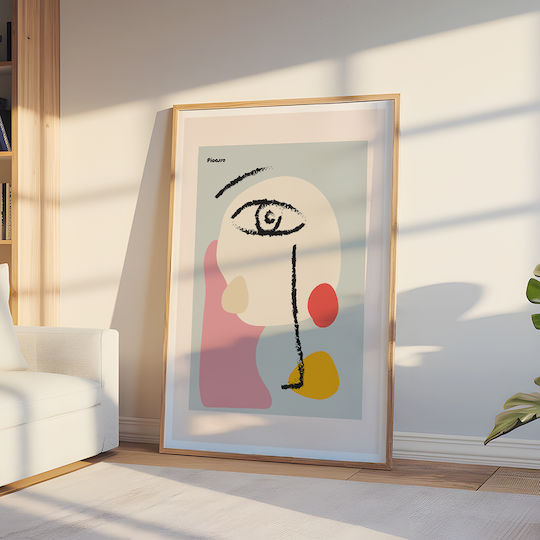 Poster Pablo Picasso Abstract Collage Art235 40cm X 50cm Λευκή Ξύλινη Κορνίζα-63770pd156095f55310