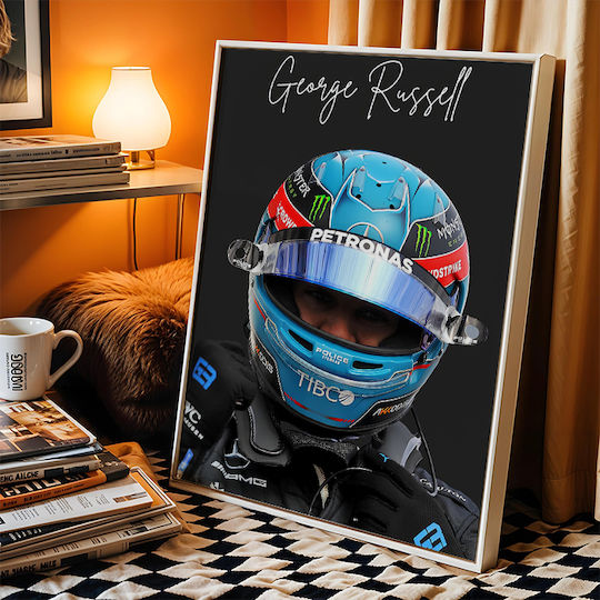 Poster Formula1 George Russell F060 40cm X 50cm Premium Μαύρο Ξύλινο Κάδρο-63051pd156212f55323