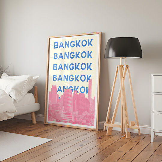 Poster Bangkok Pop Art Pst25520 40cm X 50cm Premium Black Wooden Frame