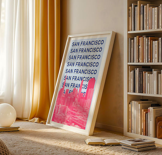 Poster San Francisco Pop Art Pst25516 40cm X 50cm Λευκή Ξύλινη Κορνίζα-63388pd156106f55310