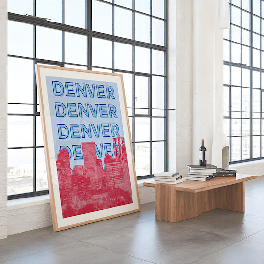 Poster Denver Pop Art Pst25519 40cm X 50cm White Wooden Frame