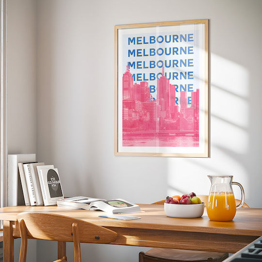 Poster Melbourne Pop Art Pst25511 40cm X 50cm Black Wooden Frame