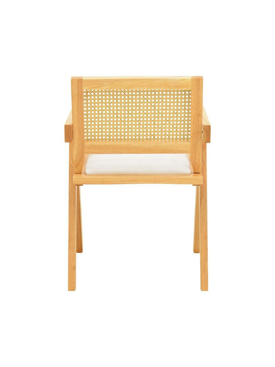 Winslow Столове за трапезария Дървени Естествен нюанс, Бели 2 бр. 51x54x80см.
