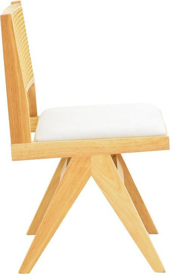 Winslow Dining Chairs Wooden Natural Shade, White 2pcs 46x58x80cm