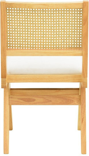 Winslow Dining Chairs Wooden Natural Shade, White 2pcs 46x58x80cm