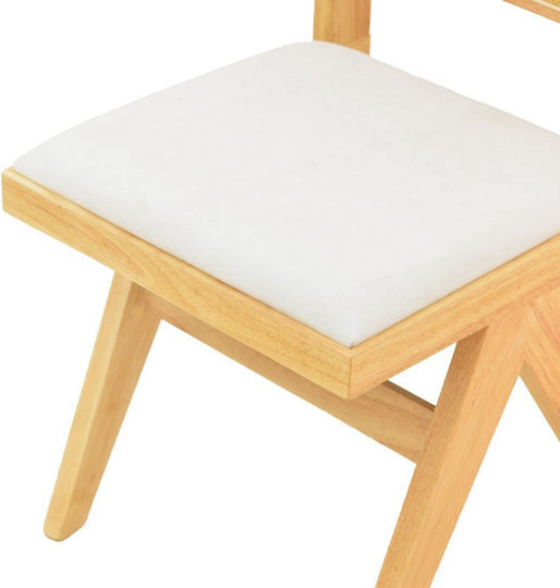 Winslow Dining Chairs Wooden Natural Shade, White 2pcs 46x58x80cm