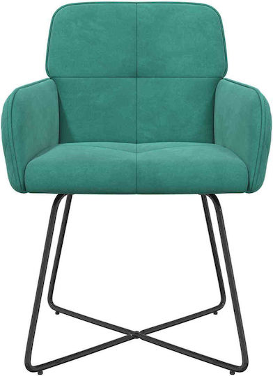 Velvet Turquoise Dining Armchairs 4 Pieces 59x56.5x86cm