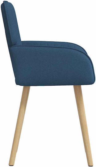 Dining Armchairs With Blue Fabric Upholstery 4 Pieces 56.5x50x87.5cm