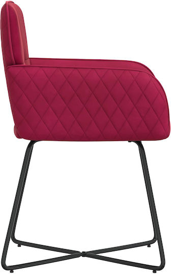 Velvet Dining Armchairs Red 4 Pieces 59x56.5x86cm