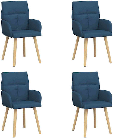 Ess- und Küchenstühle mit Stoffbezug Blau 4 Stück 60x56x96cm