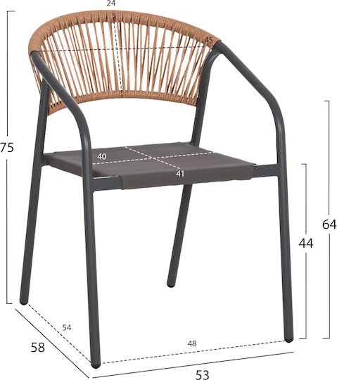 Set de dining pentru exterior Figo 5 buc Gri