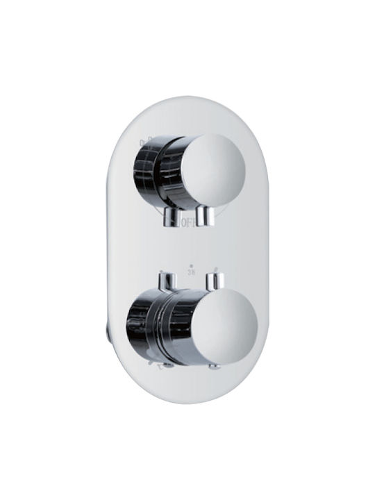 Vinci Built-in Mixer & Shower Head Set for Shower 2 Outlets Silver
