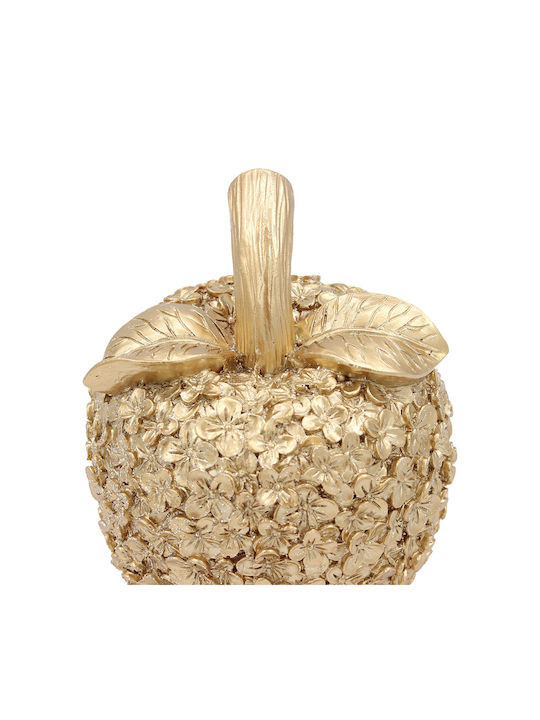 Decorative Polyresin Glitter Φ10x12.5 Cm Apple Gold Keskor 41723