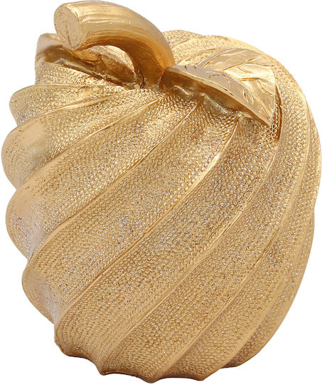 Polyresin Tischdekoration Glitzer F10x12,5 cm Apfel Gold Keskor 41724