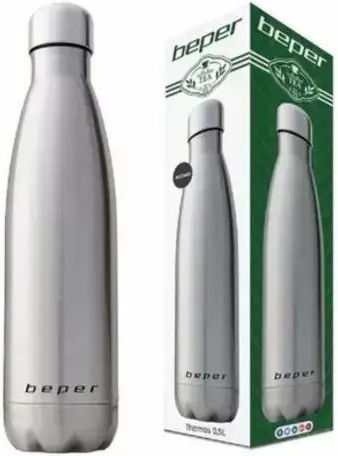 Beper Beper Edelstahl Thermosflasche 500ml Grau Made in Italy