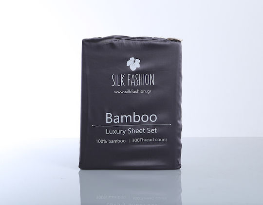 Silk Fashion Σετ Σεντόνια King Size 270x290εκ. Σκούρο Γκρί (4τμχ)