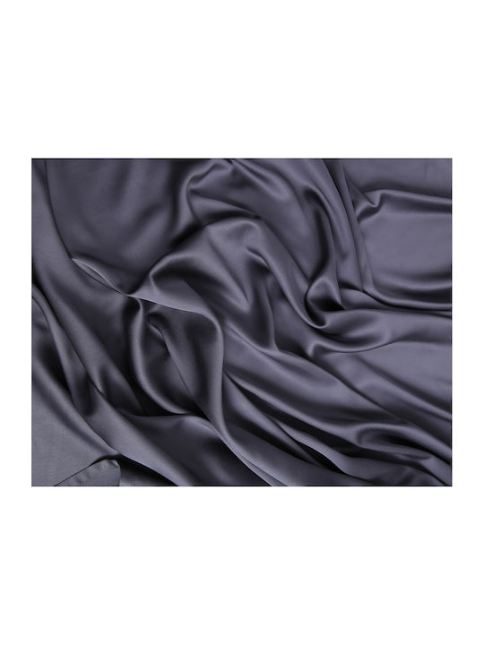 Silk Fashion King Size Bed Sheets Set 270x290cm Dark Grey 4 Pieces